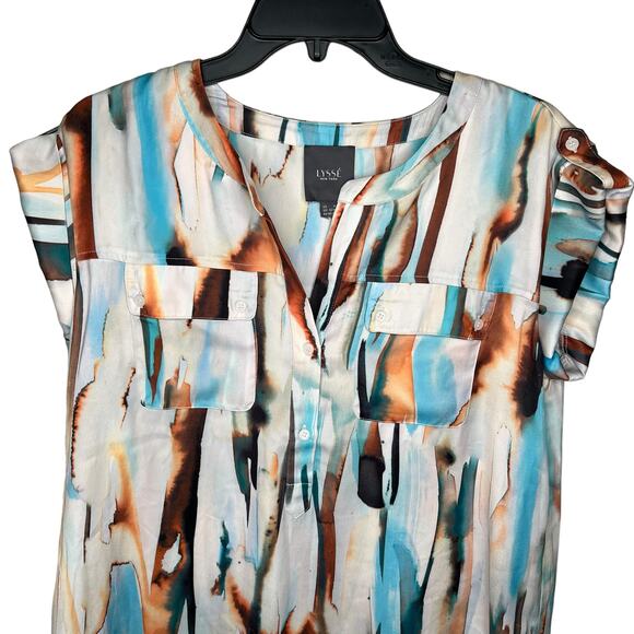 Lysse Sand Castle Pull On Shirt Tops Hangout Shores Size Medium - Picture 2 of 7